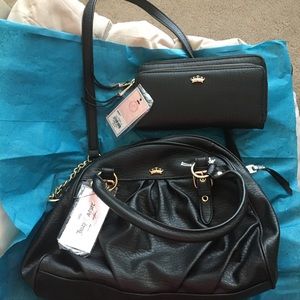 Juicy Couture Black Shoulder Bag and Wallet Set